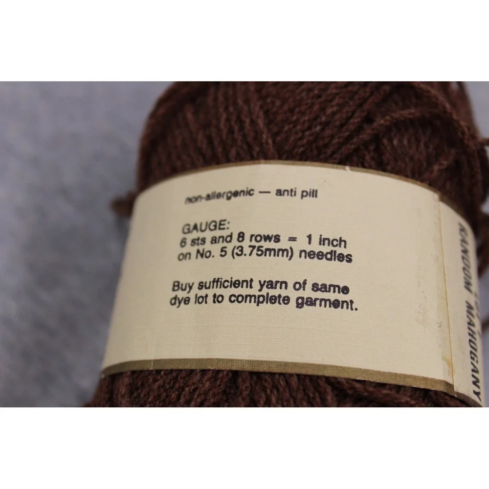 Bernat Yarn 1.75oz Brown Saluki Random Mahogany Acrylic Nylon 7 Skeins